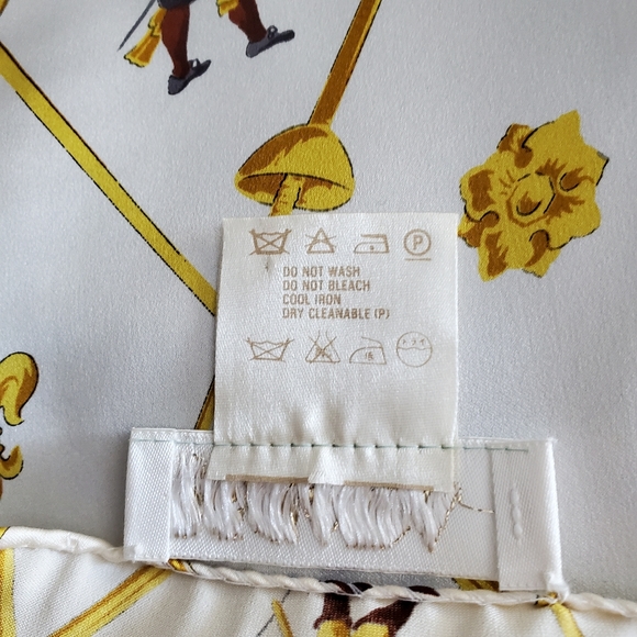 Vintage Escada French Themed Silk Scarf, Three Musketeers - Picture 4 of 4